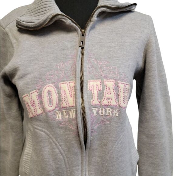 Gray with Cream & Pink Embroidary Zip-Up Jacket Size S - Picture 2 of 10